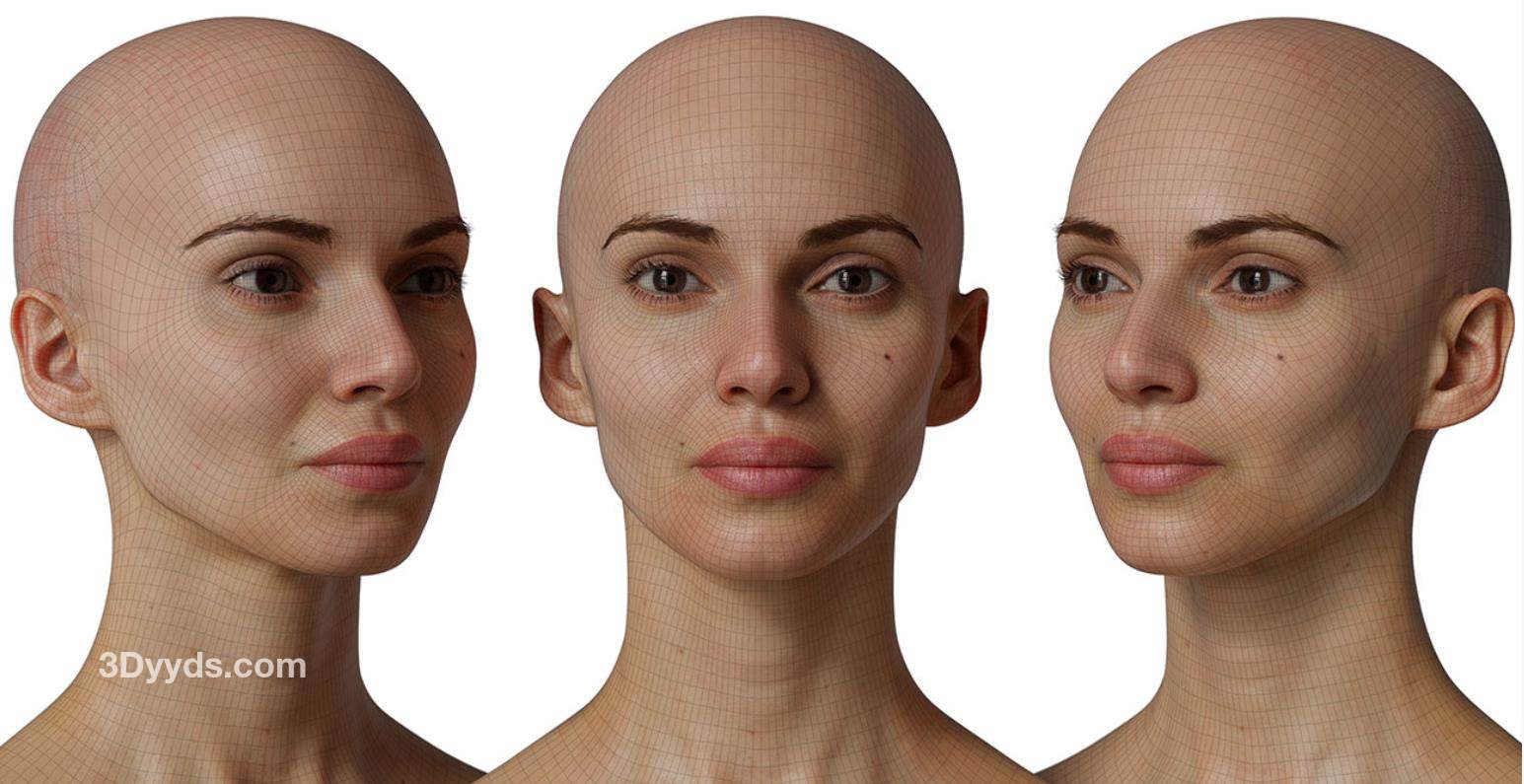  HD Model 25写实女性头像扫描模型