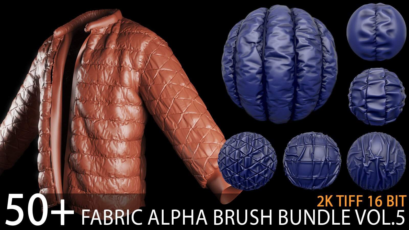 zbrush11羽绒棉服棉袄布夹克保暖布料缝线褶皱笔刷