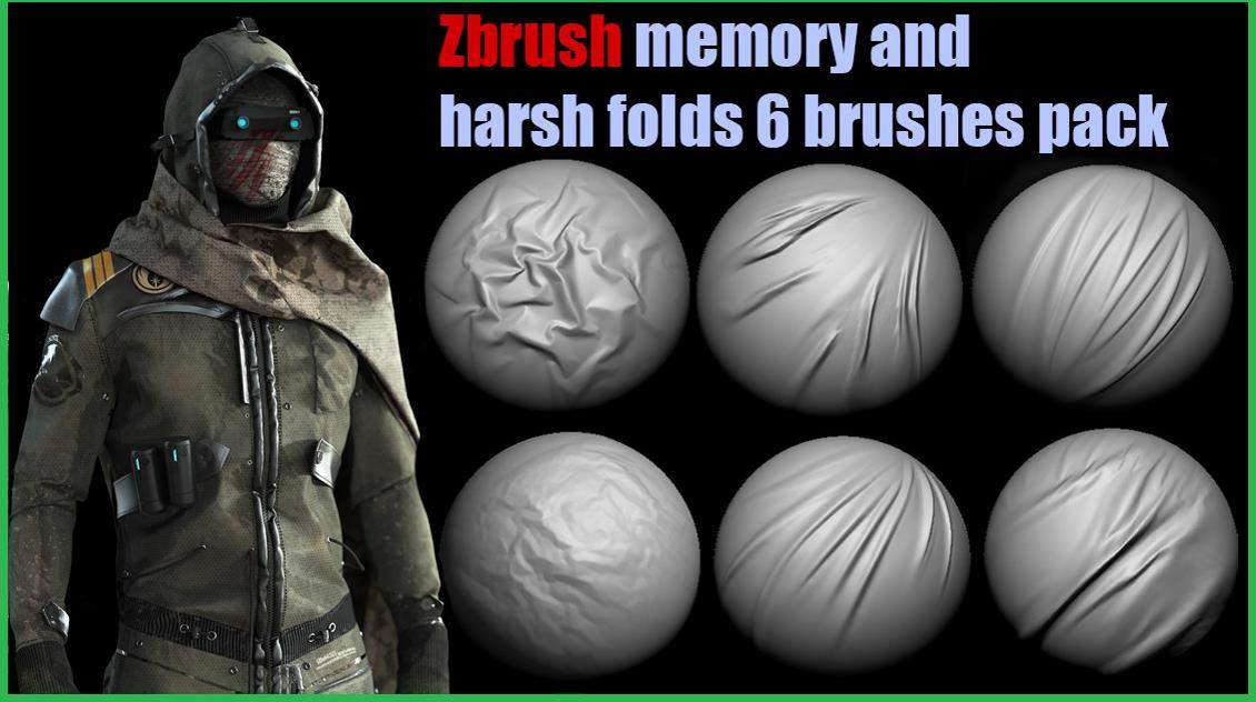 zbrush16衣服布料织物褶皱折叠笔刷褶皱服饰