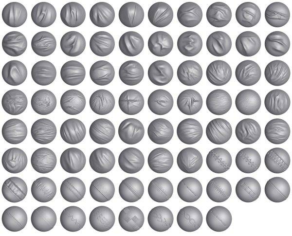 zbrush床单被子布料褶皱笔刷面料缝合压痕笔刷