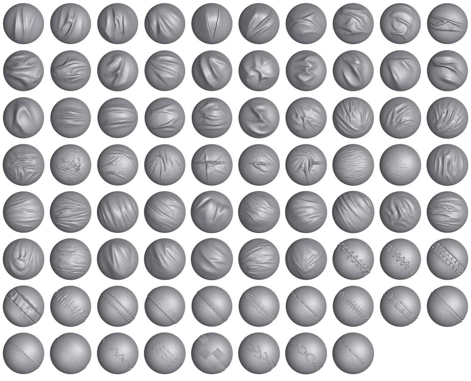zbrush床单被子布料褶皱笔刷面料缝合压痕笔刷