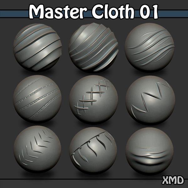 zbrush衣服裤子服装布料褶皱笔刷裙子床单褶皱压痕笔刷