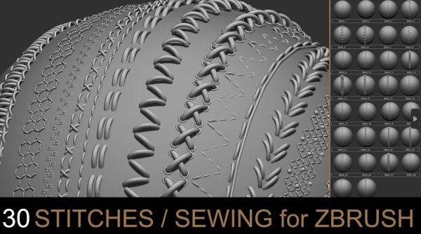 zbrush衣服针迹缝隙IMM笔刷&zbp服饰针线针脚线缝纫