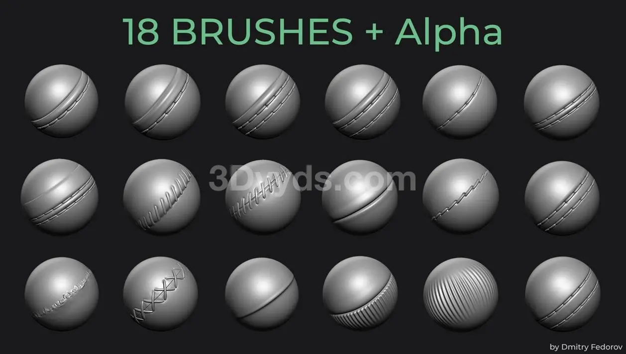 zbrush缝合接缝布料笔刷&alpha - 3Dyyds