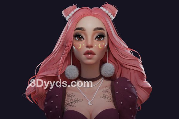 Zbrush风格化雕刻基础网格风格化女孩