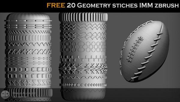 zbrush织物几何缝线笔刷&缝纫雕刻