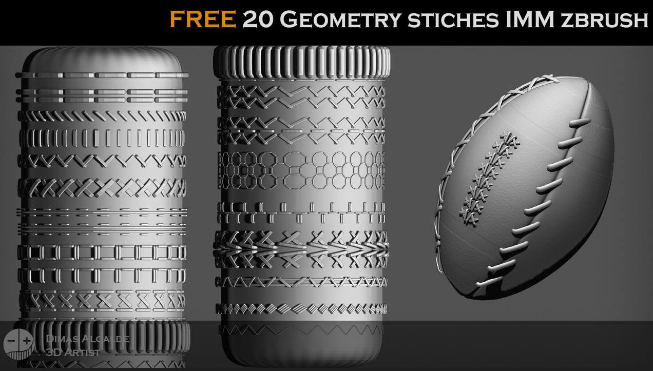 zbrush织物几何缝线笔刷&缝纫雕刻