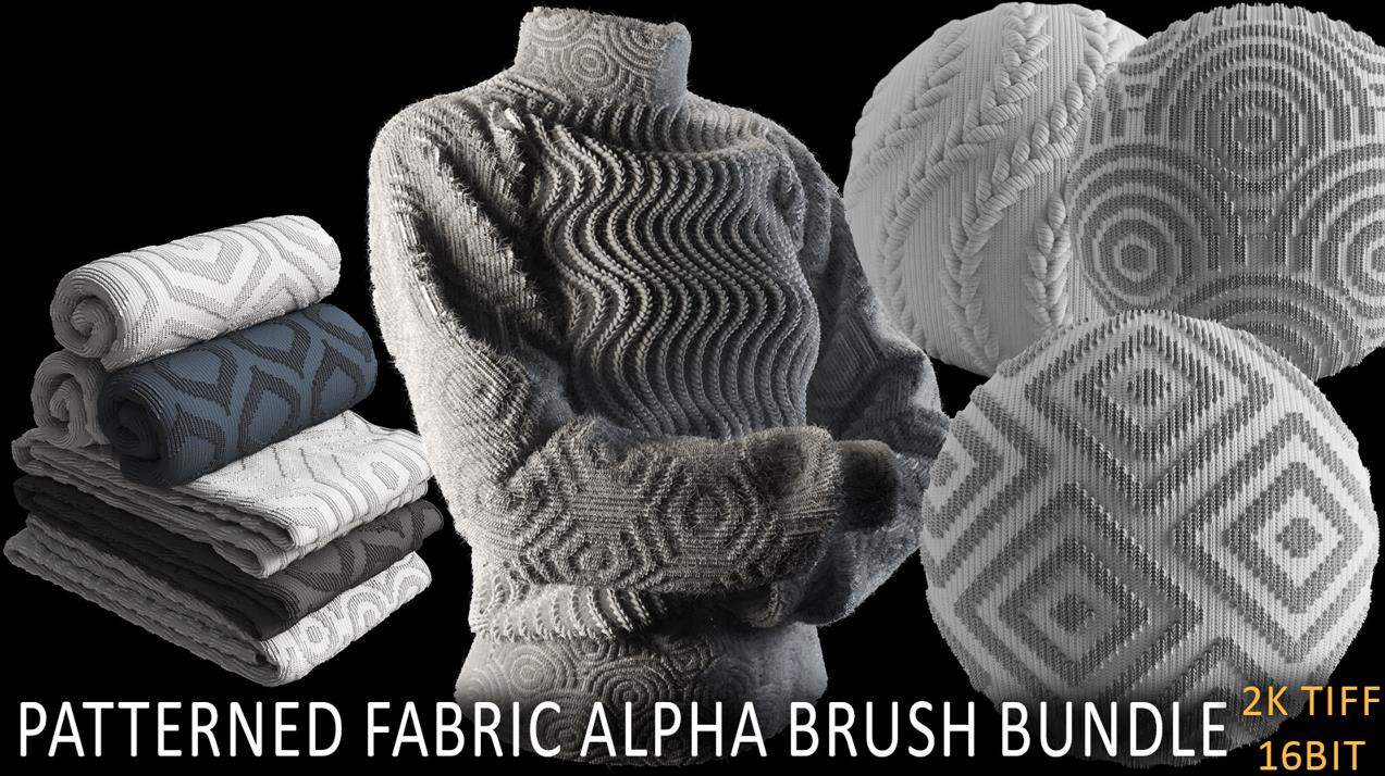 zbrush06毛衣领结细纹表面深度贴图alpha&毛巾浴巾粗布