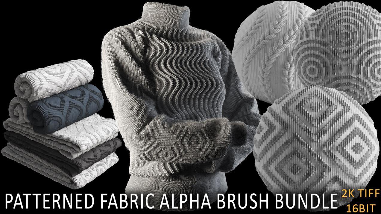 zbrush毛衣领结细纹表面深度贴图alpha&毛巾浴巾粗布