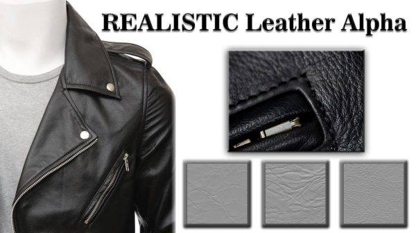 100个皮革皮衣细节褶皱细纹Alpha&布料表面贴图