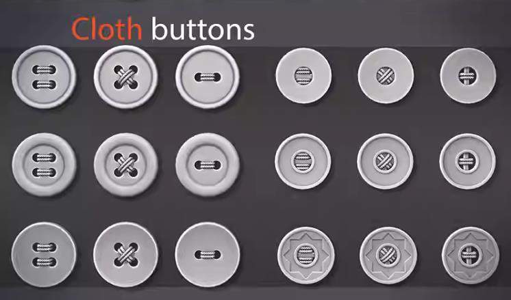 zbrush53衣服裤子布料钮扣笔刷&缝线装饰模型细节