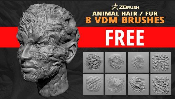 zbrush毛发05毛发头发毛皮雕刻笔刷ZBP