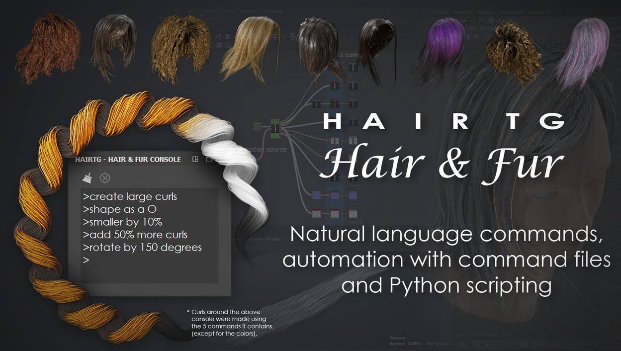 sp毛发03Designer人物金色头发毛发材质笔刷