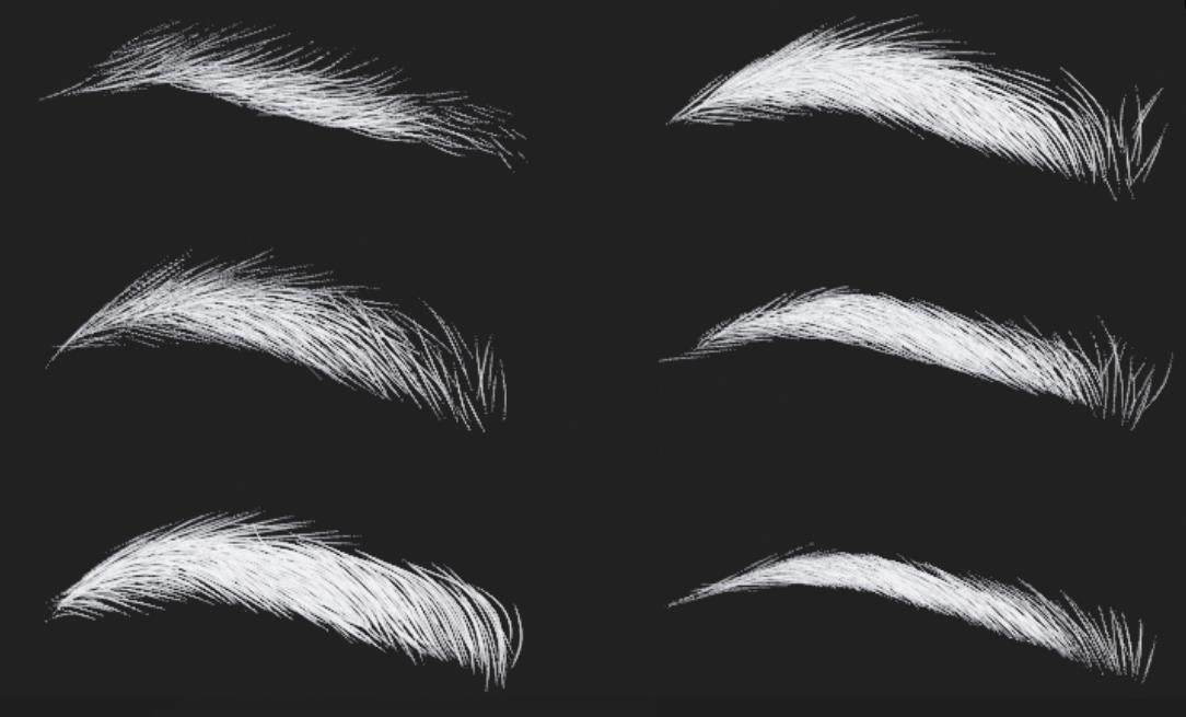 10款眉毛3D模型高模实体毛发