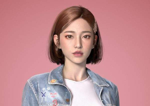 超写实美女半身像3Dmax模型人物角色4K纹理贴图amp八猴设计素材