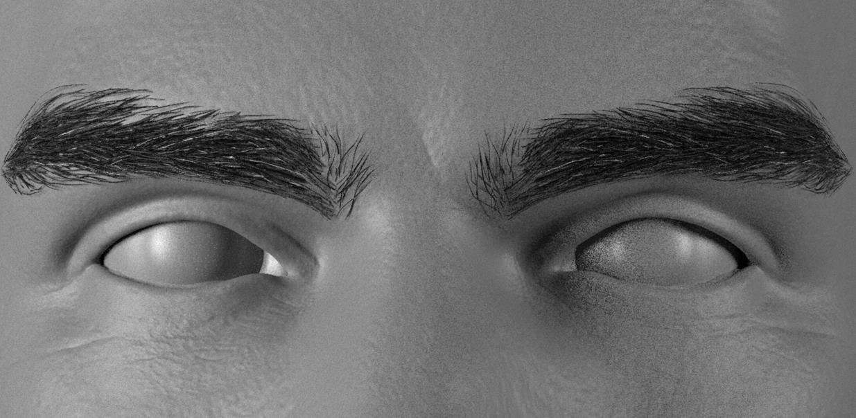 男性眉毛眉梢3D模型眉须毛发插片