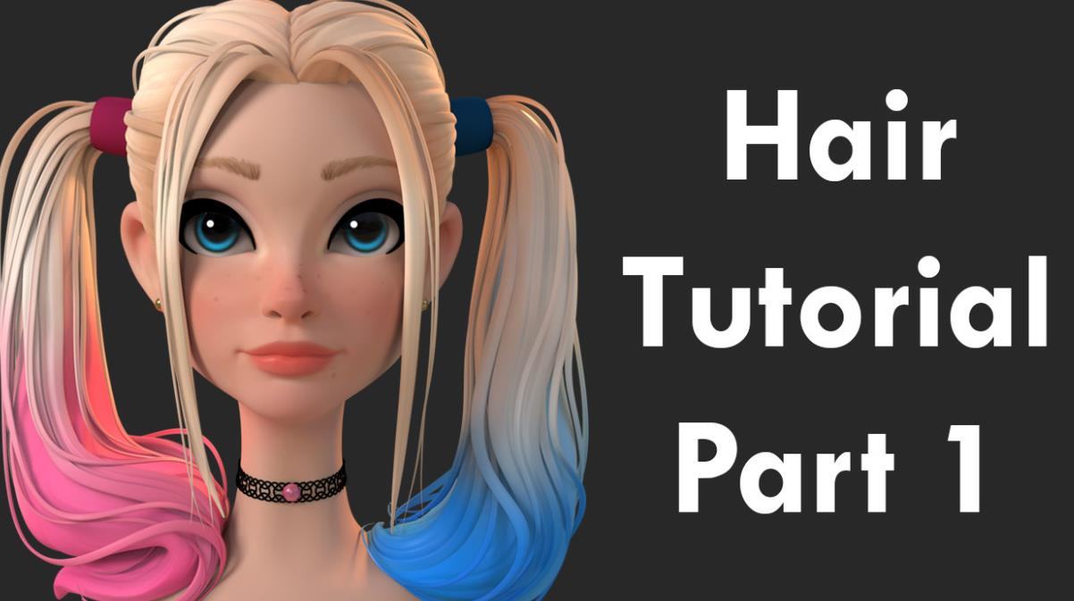 zbrush毛发17含34款卡通长发IMM笔刷风格化刘海辫子卷