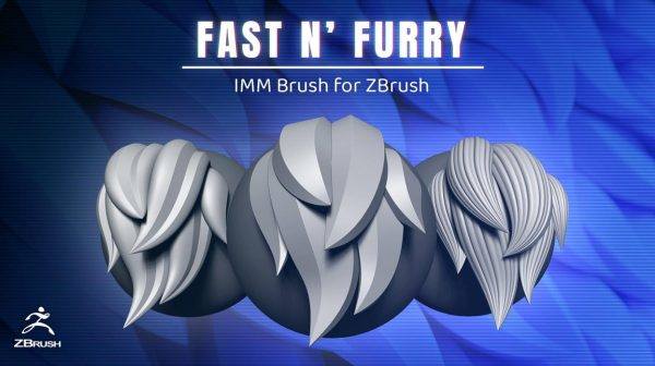 zbrush毛发18-2022卡通风格化人物头发发簇IMM笔刷&角色头发雕刻ZBP