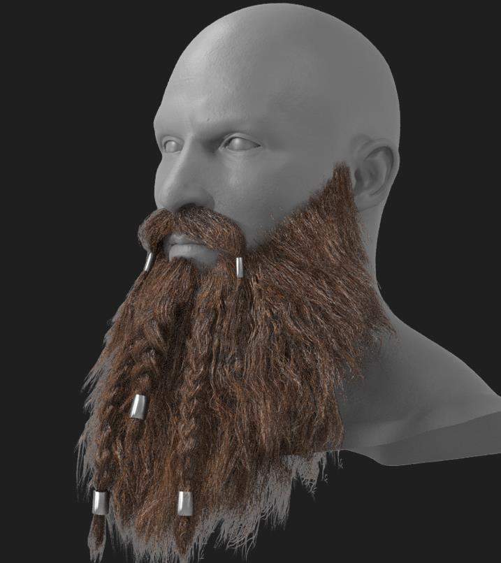 blender男性胡须胡子毛发模型