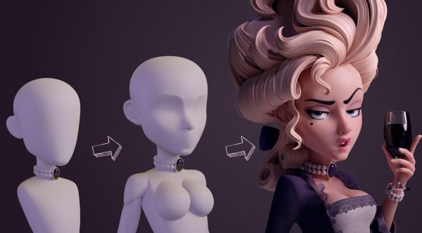 Blender卡通女孩基础网格ZPR源文件OBJ基础模型白模