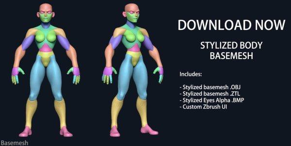 zbrush风格化卡通角色眼球人体基础雕刻模型amp身体ZTLOBJ