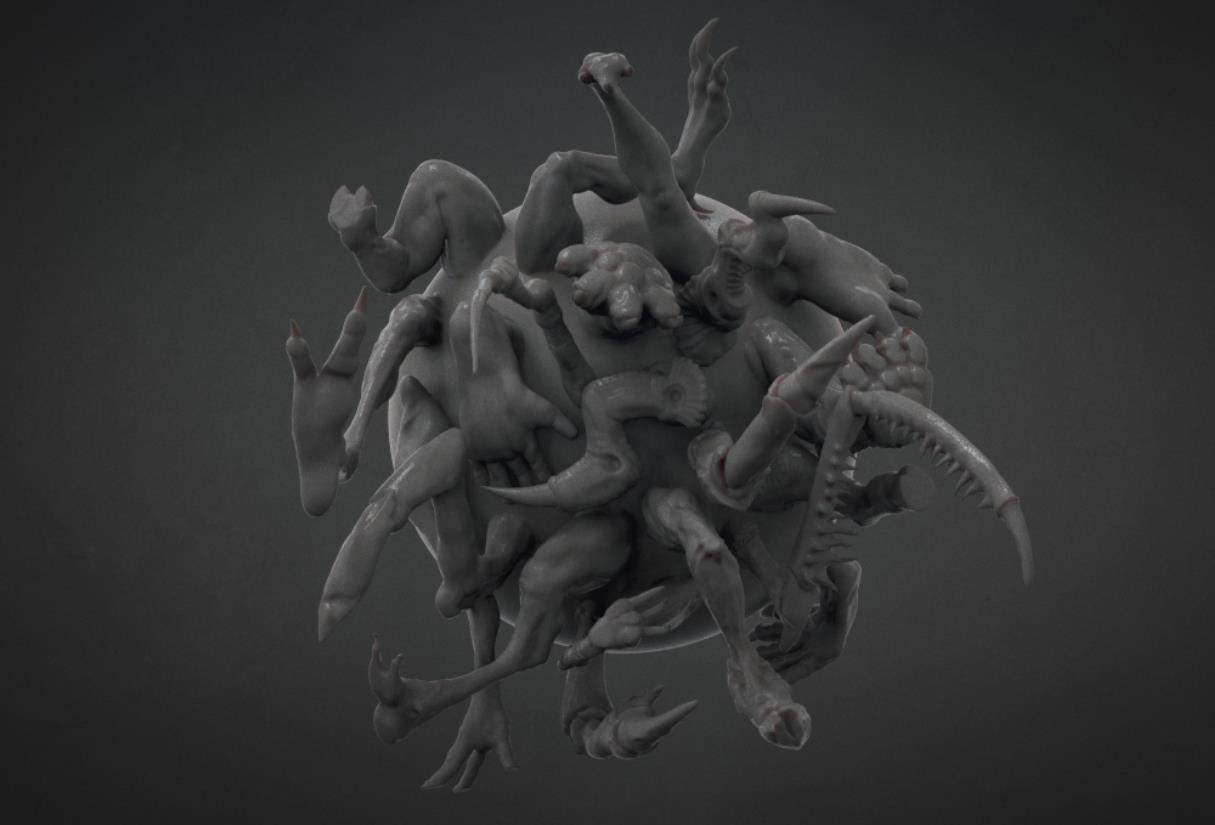 zbrush100游戏动漫怪物手臂腿脚笔刷雕刻&美术素材ZBP