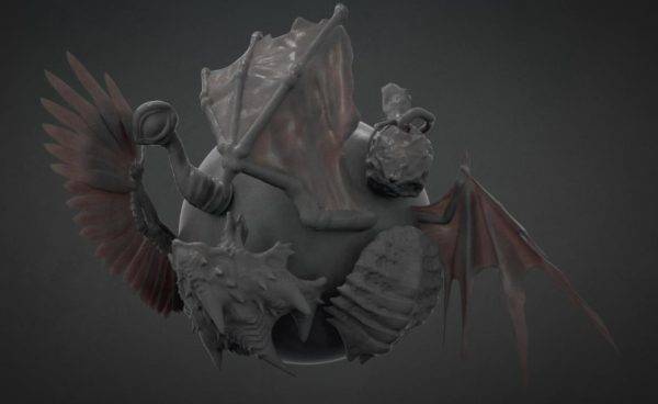 zbrush毛发24飞龙怪物翅膀心脏鸟类翅膀雕刻笔刷zbp