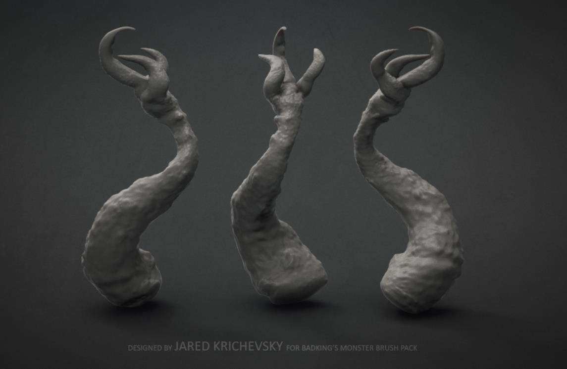 zbrush动物牙齿口腔舌头笔刷&嘴巴口腔上下颚骨头雕刻