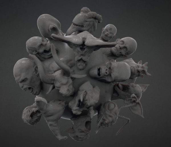 zbrush怪兽头像头颅颅骨头骨笔刷zbp&角色头部