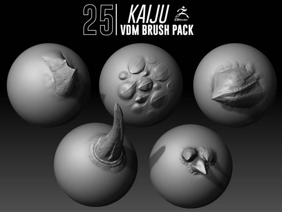 zbrush116蜥蜴恐龙爬行生物蛇鳞笔刷&恐龙雕刻龙鳞哥斯拉皮肤