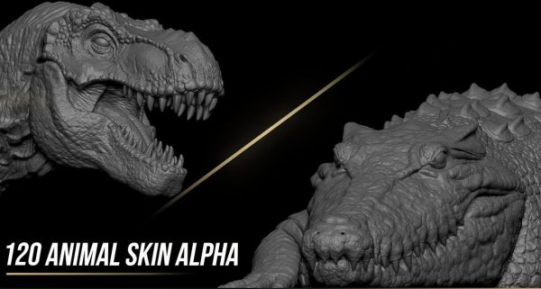 通用贴图15鳄鱼恐龙鳞蜥爬行生物皮肤Alpha鳞片