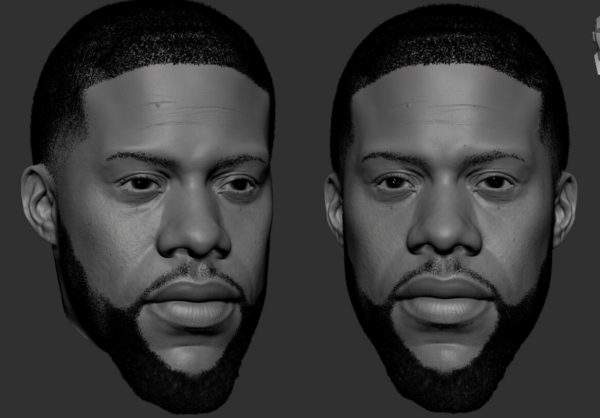 角色模型34zbrush男性中年人头部模型OBJ黑人脸部头像快速雕刻ZTL