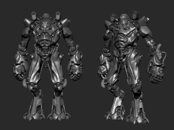 zb模型13硬表面机械刀锋战士机器人模型高模