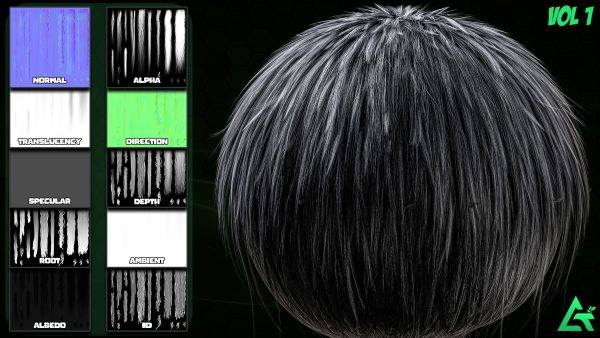 28款插片头发毛发贴图