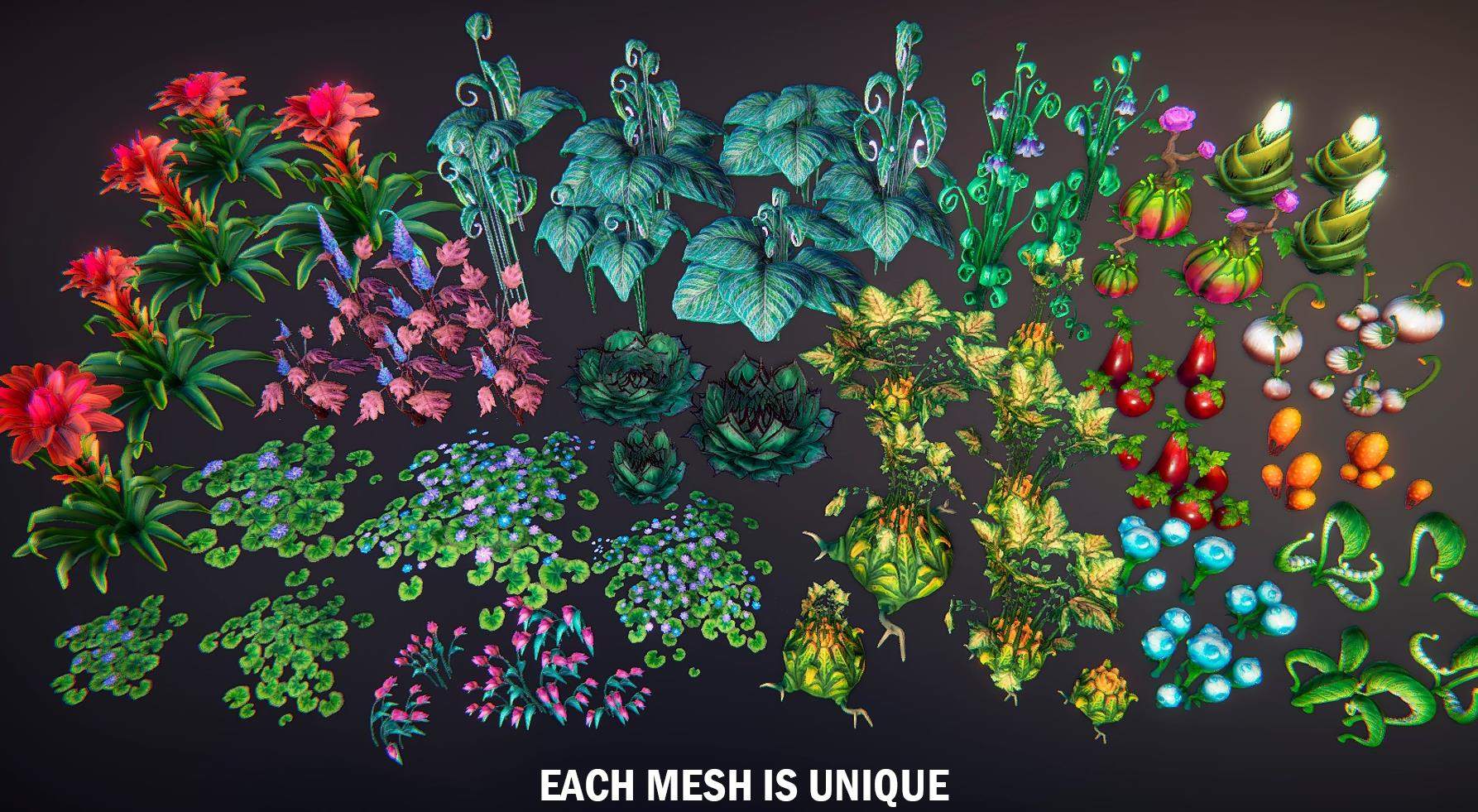 Blender幻想植物绿植花草模型amp花朵绿草FBXOBJ