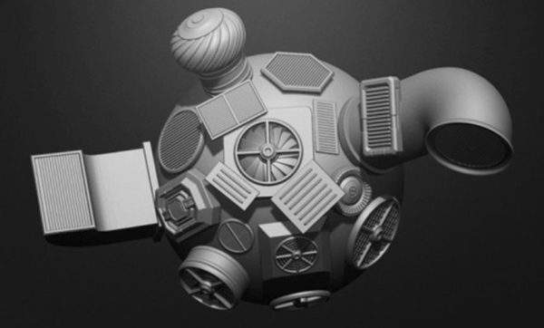 zbrush通风管道机械通风口笔刷&机械道具烟囱空调出风口