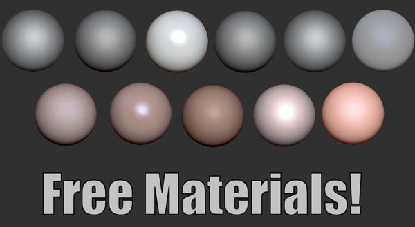 zbrush人体皮肤颜色材质球&泥塑泥巴女性肤色ZMT材质