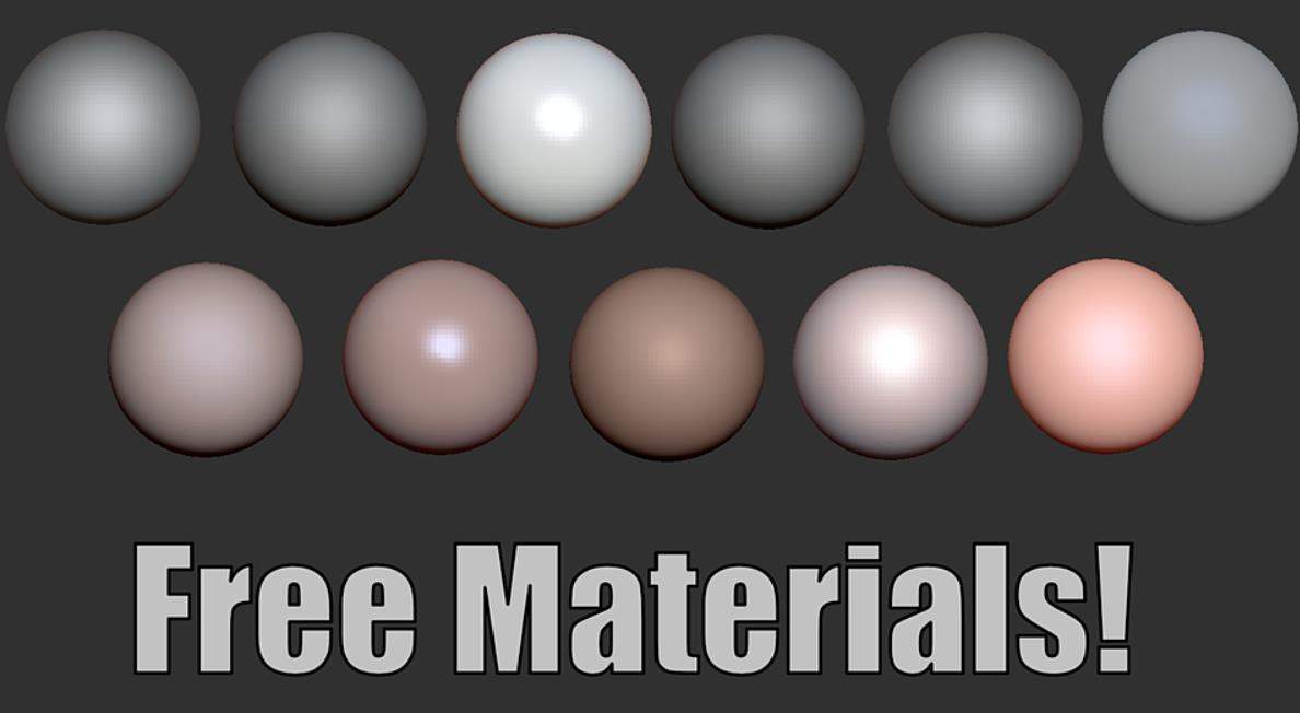 zbrush人体皮肤颜色材质球&泥塑泥巴女性肤色ZMT材质