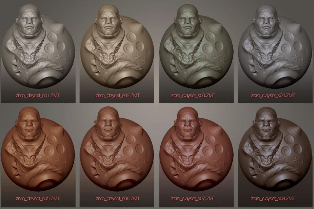 zbrush13黏土泥塑泥巴橡皮泥ZMT材质&雕塑雕刻泥雕材质