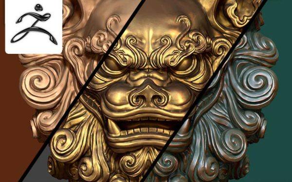 zbrush材质23铸铜做旧质感金属材质黄铜红铜复古效果材质球预设