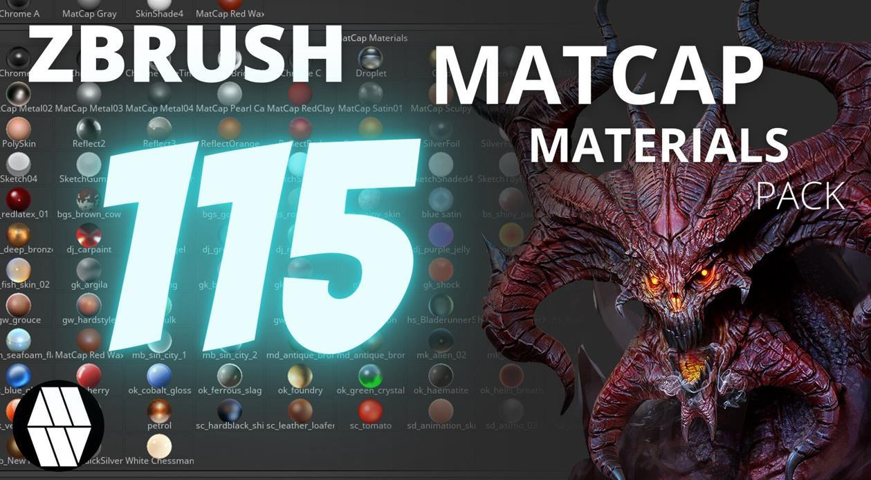 zbrush材质24角色自定皮肤材质球&MatCap材质库