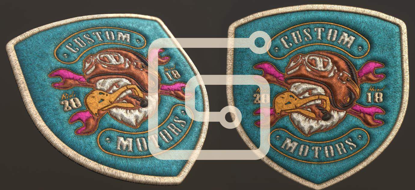 sp材质29刺绣徽标材质球&pbr纹理贴图