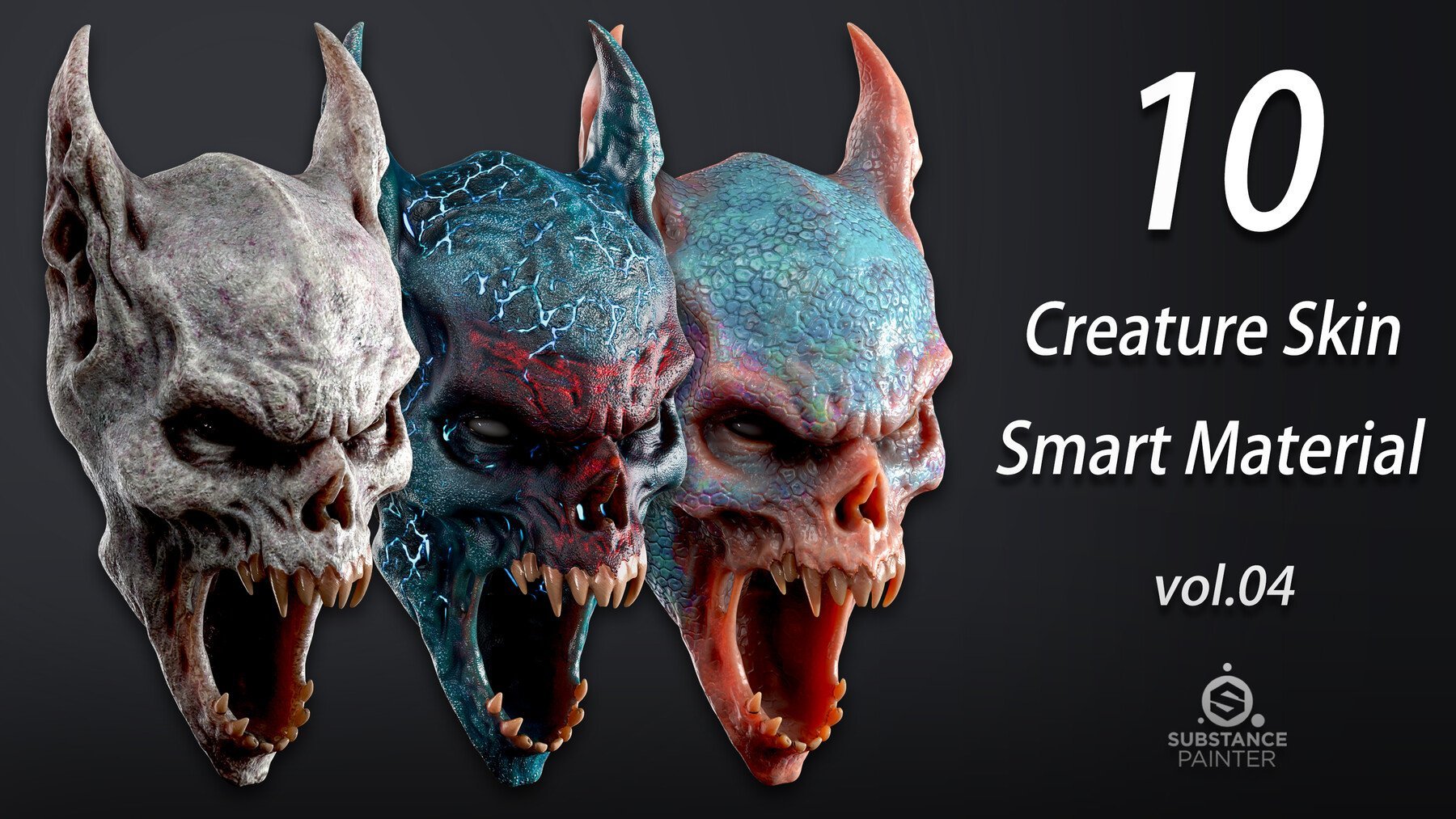 SP材质94怪物丧尸皮肤Substance Painter外星生物皮肤