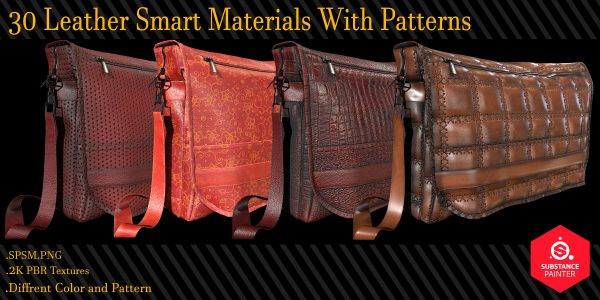 sp材质77皮革皮具皮包智能材质球&皮革材质纹理
