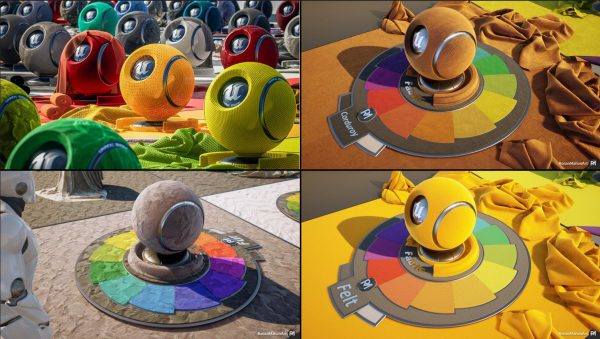 UE材质01UE5虚幻4写实织布布料皮革材质库Fabric Materials – 56 4K PBR Pac