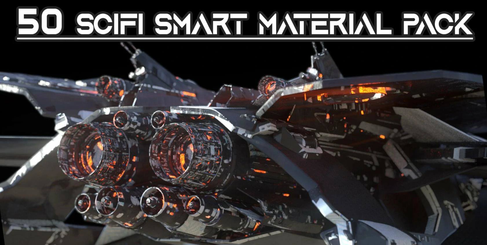 sp材质105独特高品质飞船金属科幻智能材质球SPSM