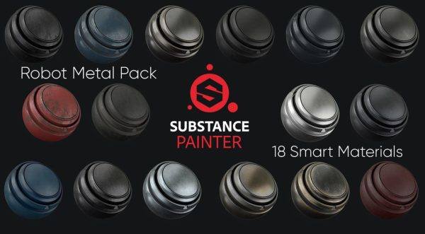 sp材质112炫酷机器人机械科幻金属智能材质球&油漆锈迹