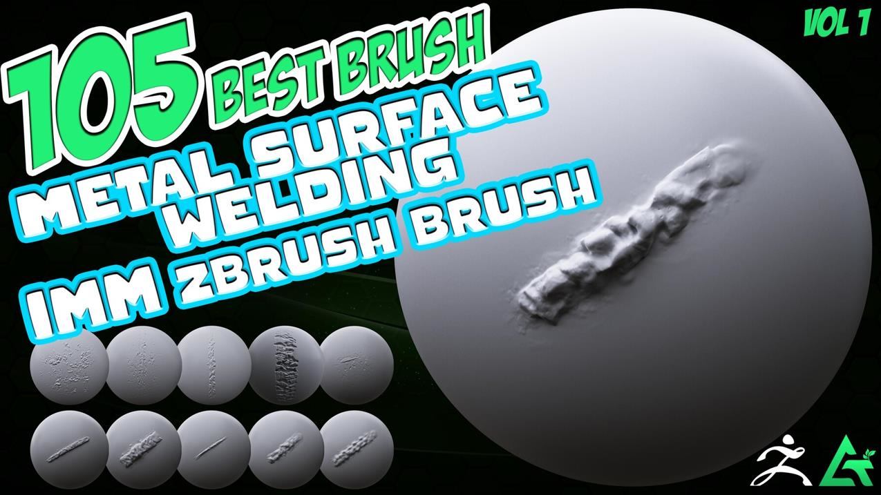 zbrush266-105组金属划痕焊接损伤笔刷