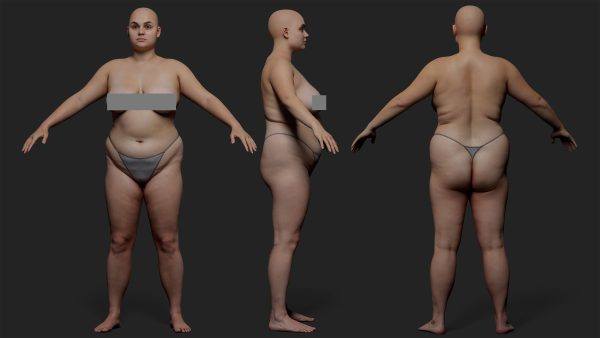 3DScan女性扫描人体09#角色动画标准网格体