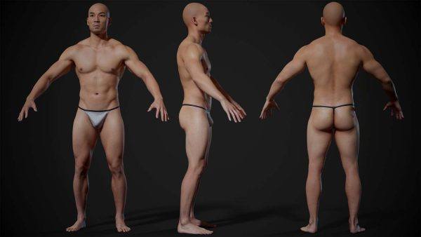 3DScan男性扫描人体02#角色动画标准网格体